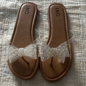 INC International Concepts Brown and Clear Sandals